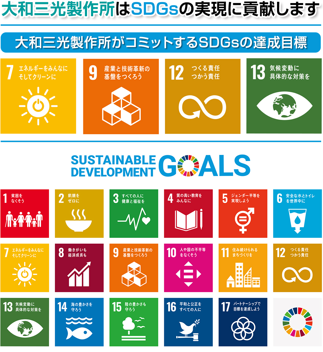 大和三光製作所はSDGsに貢献します(sp)│株式会社大和三光製作所